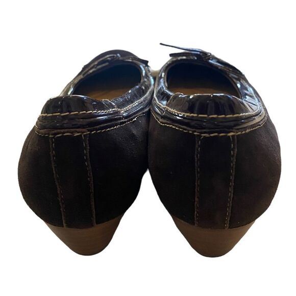 SPERRY Women's Brown Suede Slip-On Wedge Bow Shoes 10 - Picture 5 of 6